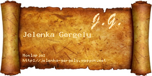 Jelenka Gergely névjegykártya